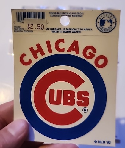 LOT Chicago Cubs 3 x 4" Small Static Cling - Truck Car MLB VINTAGE 90S RARE ! - Picture 3 of 7