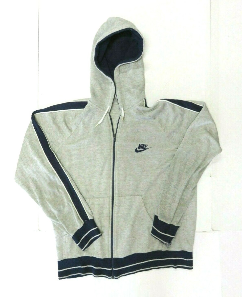 ウェア VINTAGE NIKE SPORT SPORT 80s MADE IN USA Vtg 80s Nike Sportswear Full Zip Hoodie Gray & Blue Men's