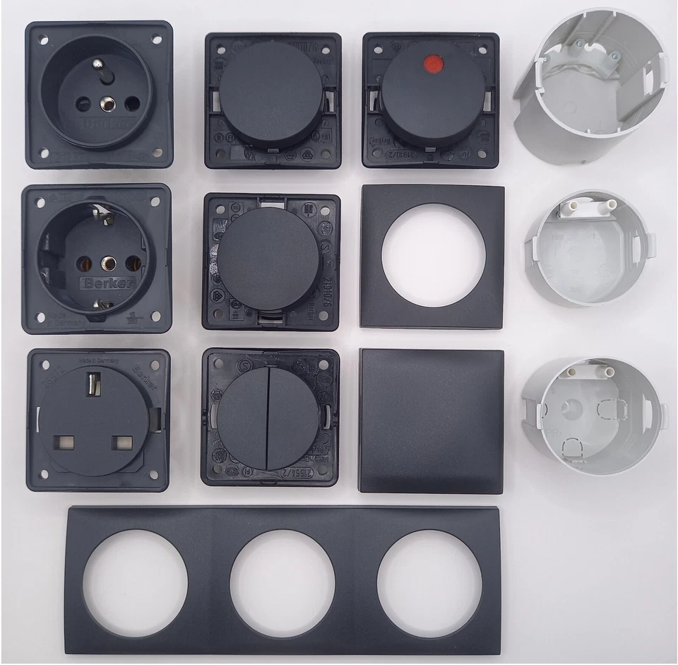 Berker integro anthrazit schwarz matt Steckdose Schalter Caravan Wohnmobil Möbel