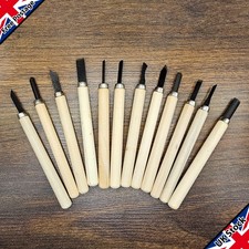 12x Wood Carving Chisel Set Hand Sculpt Tools for Woodworking Whittling & Crafts