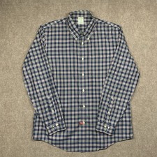 Brooks Brothers Shirt Milano Mens XL Blue Plaid Button Down Long Sleeve Supima