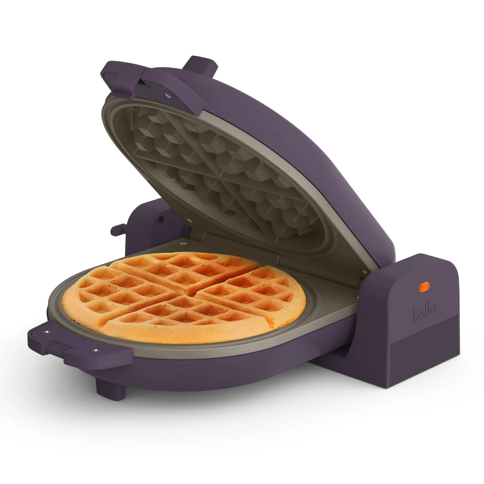 bella Flip-n-Store Waffle Maker, EverGood™ Ceramic Nonstick Coating, 7, Plum