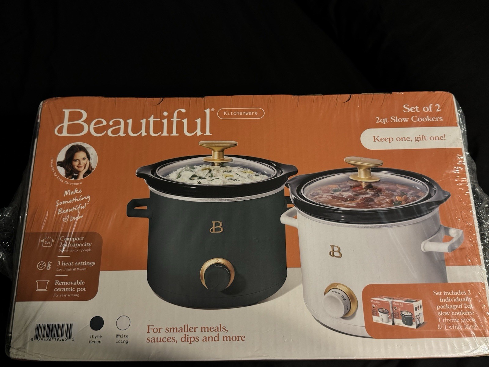 Beautiful 2-Quart Slow Cooker Set of 2 Ceramic