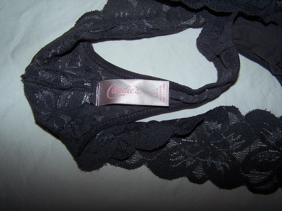 Sexy Tanga Bragas Candie's Gris Encaje Talla L Foto 3 de 3
