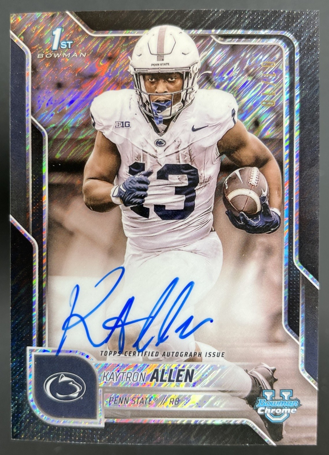 2025 Bowman Chrome U Kaytron Allen 1st Auto Black Shimmer /10 Penn State