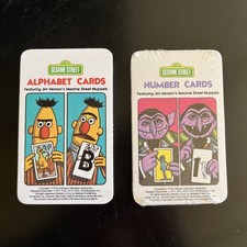 vintage 1978 New Sesame Street- open mint Alphabet cards and sealed Number cards
