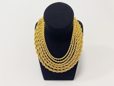 Genuine 18K Yellow Gold Filled Italian Figaro Chain Necklace, 6mm Width/Length