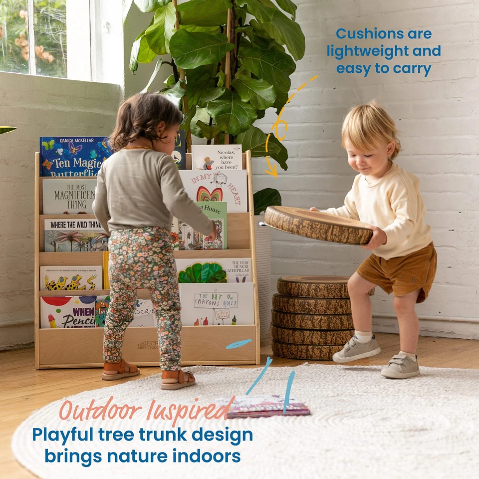 Cojines de suelo SoftZone Tree asientos flexibles, 6 unidades (paquete de 1), chocolate Foto 4 de 4