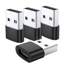 4 PACK USB to USB C Adapter Type-C Female to A Male OTG Converter Car Charger