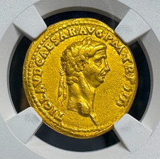 ROMAN EMPIRE "CLAUDIUS" 5th CAESAR AUREUS 41AD NGC ANCIENT GOLD COINS AUGUSTUS