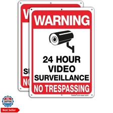 Video Surveillance Sign, No Trespassing Sign, Metal Reflective Warning Sign, ...
