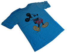 Disney Boys Mickey Mouse Graphic Blue Short Sleeve Shirt Size Small