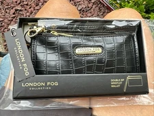 NWT London Fog 100th Anniversary Danica Woven Double Zip Wristlet Wallet