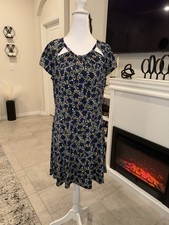 Michael Kors Navy Floral Mini Dress Size Large