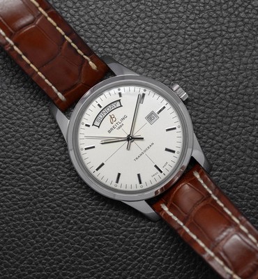 Breitling Transocean Day & Date A45310 Fullset 2015 Box+Papers - 2 Jahre Garanti