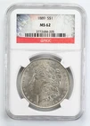 Certified 1889 Morgan Silver Dollar NGC MS62 $1
