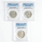 1958-D MS63FBL, 2x 1958-D PCGS Genuine Franklin Half Dollars 50c 31606