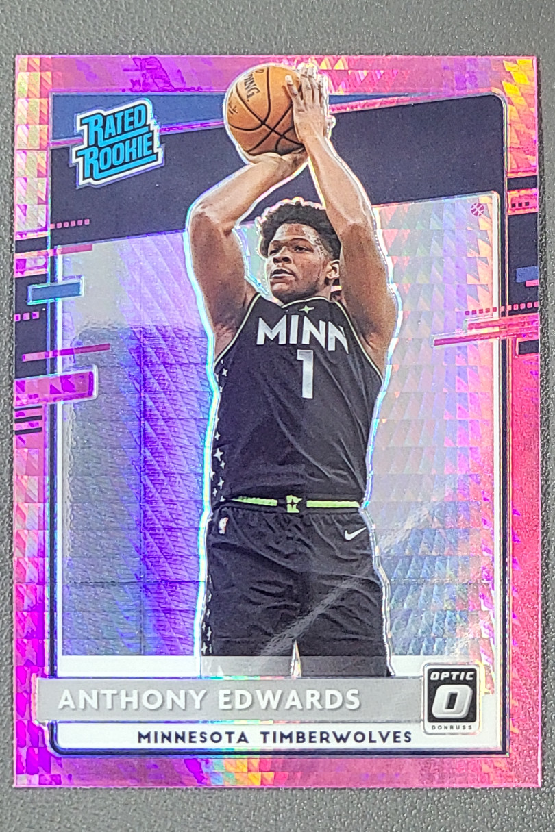 2020-21 Panini Donruss Optic Anthony Edwards Rated Rookie Pink Hyper RC #151
