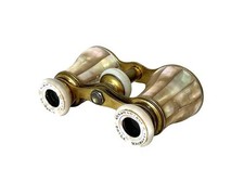 Antique French Mother Of Pearl  Brass Opera Glasses Binoculars Circa 1900