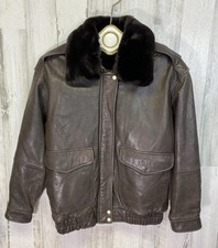 Braefair Leather Brown Flight Pilot Bomber Ja...