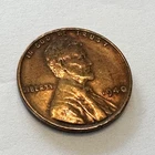 1940 Lincoln Wheat Cent With Old Album Toning Red Blaze, Lightly Circulated