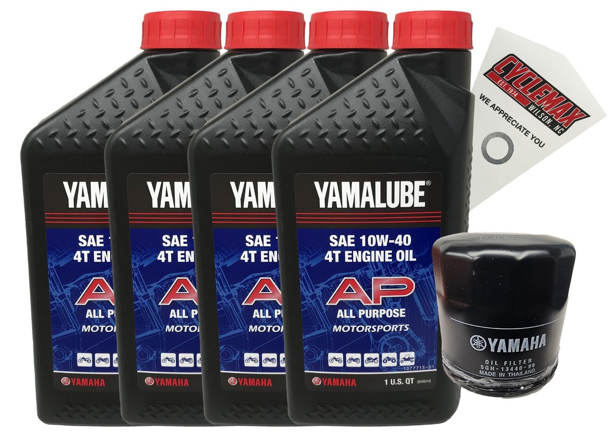 Yamaha OEM Oil Change Kit for 2011-2013 Yamaha FZ8 with 10W-40 Oil
