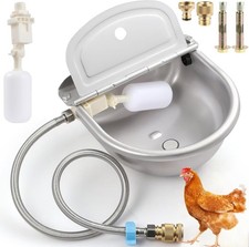 Automatic Water Dispenser for Chicken, 304 Stainless Steel Outdoor Auto Fill Wat