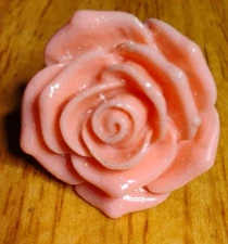 Bold Huge plastic PINK ROSE flower hippie plastic statement ring SZ 8