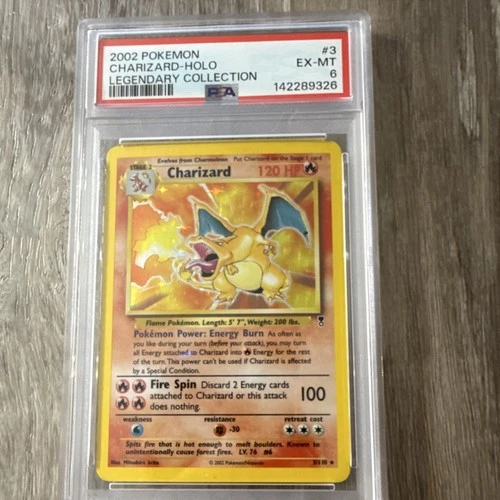 Pokémon Charizard Legendary Collection 3/110 Holo Rare PSA 6 2002