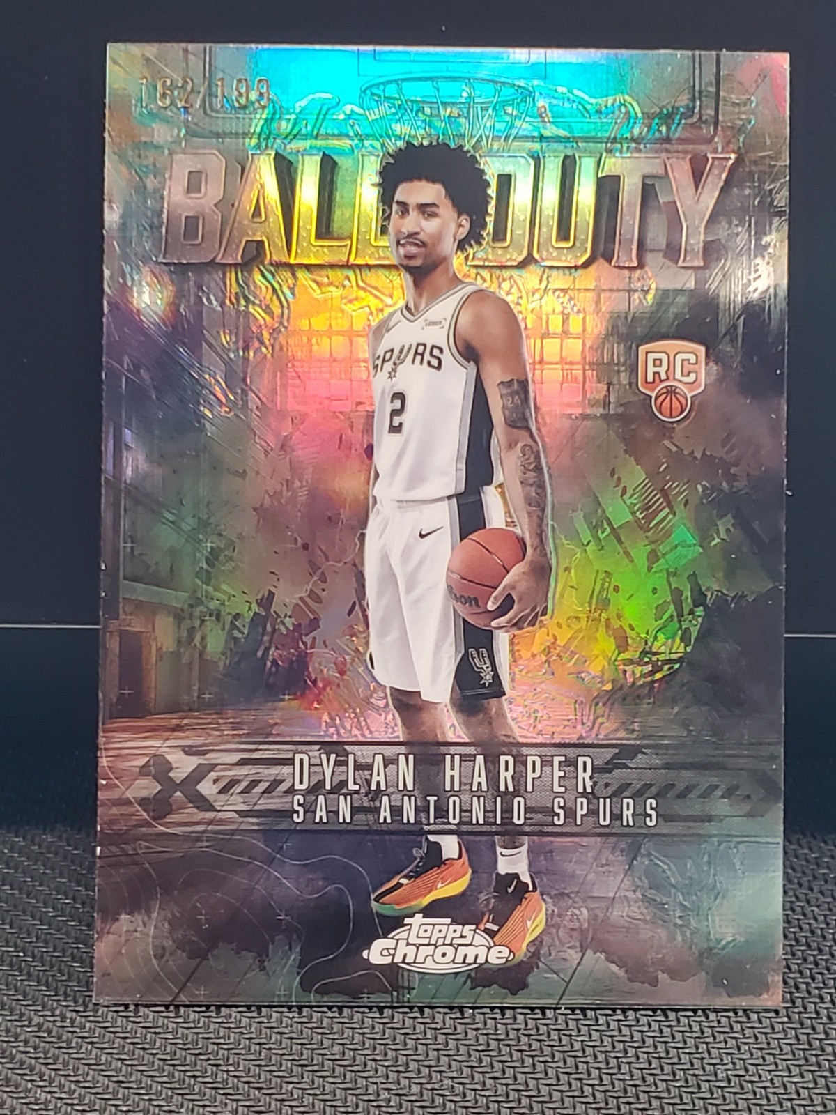 Dylan Harper 2025-2026 Topps Chrome Ball of Duty Aqua Refractor rookie 162/199