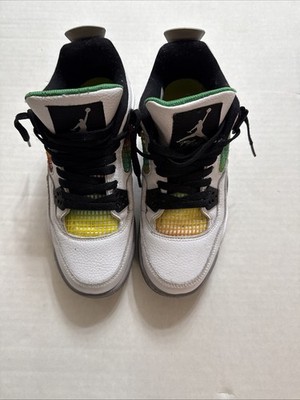 Air Jordan 4 Retro Rasta White Green Shoes Size 8 AQ9129-100
