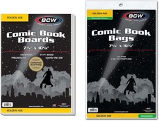 100 BCW Resealable Golden Age Comic Book Bags Backing Board Clear Storage DEAL