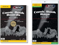 100 BCW Resealable Golden Age Comic Book Bags + Backing Board Clear Storage DEAL