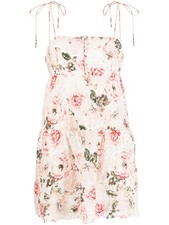 alice + olivia Lorelle Babydoll Pastel Floral Eyelet Mini Dress