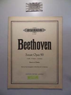 Sonate Opus 90 e moll - E minor - mi mineur. Klavier zu 2 Händen. Edition Peters