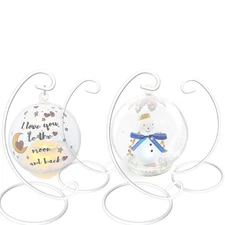 Ornament Display Stands - White Metal - 11" High - Christmas Ornament - Terra...