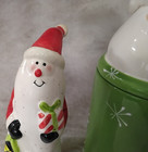 WCL Santa Christmas Ceramic Snack Jar/Canister & Coordinating Snowman-Lime Green — photo 4