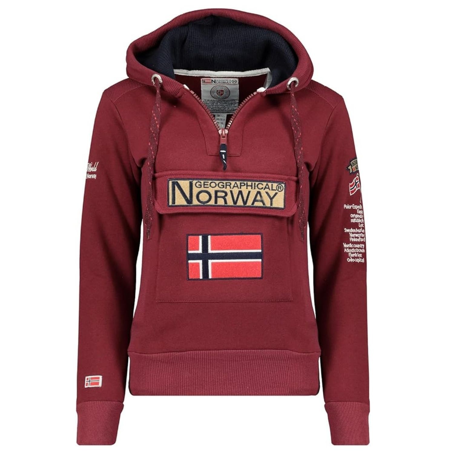 Geographical Norway Mujer Gymclass Canguro Sudadera con Capucha Marrón Castañ...