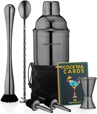 Modern Mixology 8-Piece Cocktail Shaker Set, 24oz Stainless Steel Bartender K...