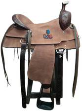 Leather Western Horse Saddle Wade Tree A Fork Work Ranch Roping Tack Equestrian