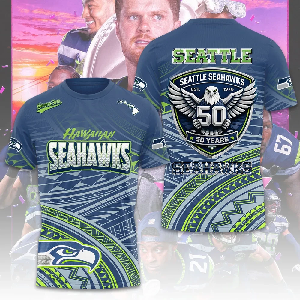 Seahawks 50th Anniversary 2026 3D Apparel Tshirt