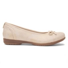 Soft Line Womens Shoes Gold Adults Ladies Ballerina Wide Fit Penny Size