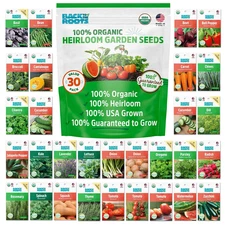 Organic Heirloom Vegetable and Herb Seed Bundle 30 Pack Non GMO Plant Seeds