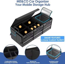 Vehicle Trunk Organizer -  Black Blue Black Red