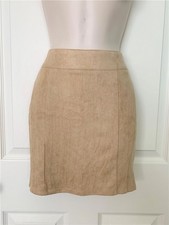 BEBE TAN CHRISTINA FAUX SUEDE MINI SKIRT NEW NWT XSMALL XS SMALL S 4
