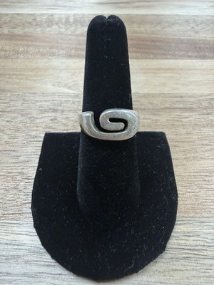 Rare Vintage 925 sterling silver spiral swirl ring design size 7 L484