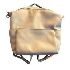 Mina Baie Large tan Vegan Leather Diaper Bag ...