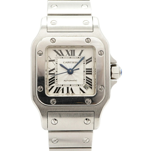 Cartier Santos Galbee SM W20054D6 Silver Dial Women's Watch GZl1iqpd