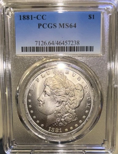 1881-CC Morgan Silver Dollar – PCGS MS64 – Carson City Mint – Certified BU