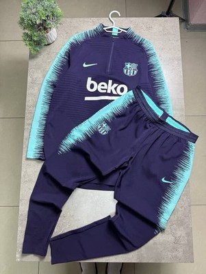 Nike FC Barcelona 2018/19 Training Suit Jacket Pants Kit Soccer Purple Size L